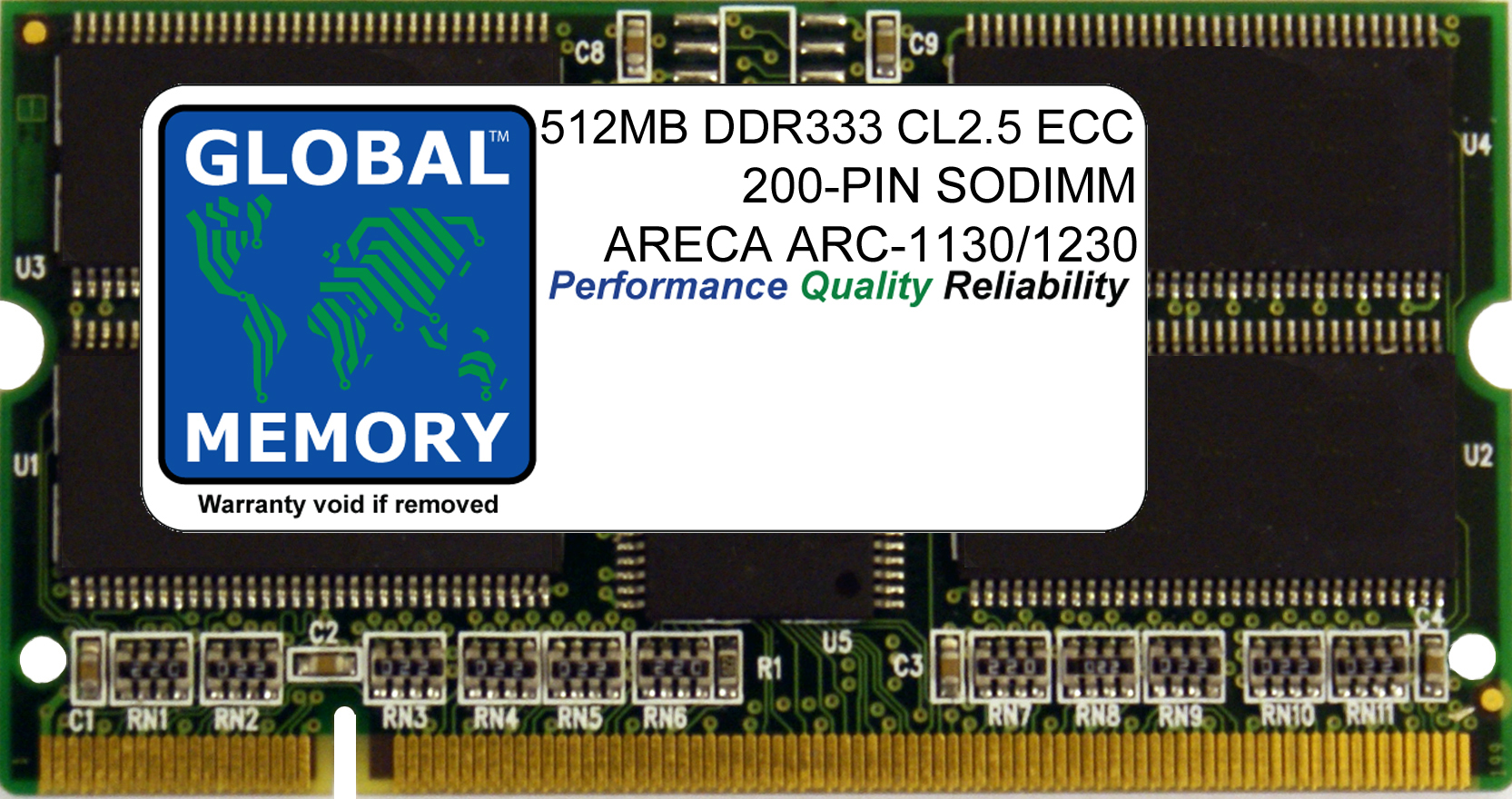 512MB DDR 333MHz PC2700 200-PIN ECC SODIMM MEMORY RAM FOR ARECA RAID ADAPTERS ARC-1130ML / ARC-1230ML - Click Image to Close
